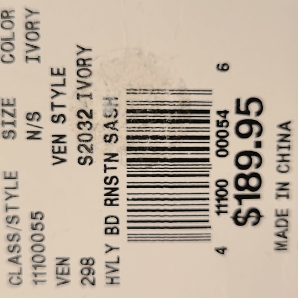 David's Bridal ivory rhinestone sash - Picture 9 of 9